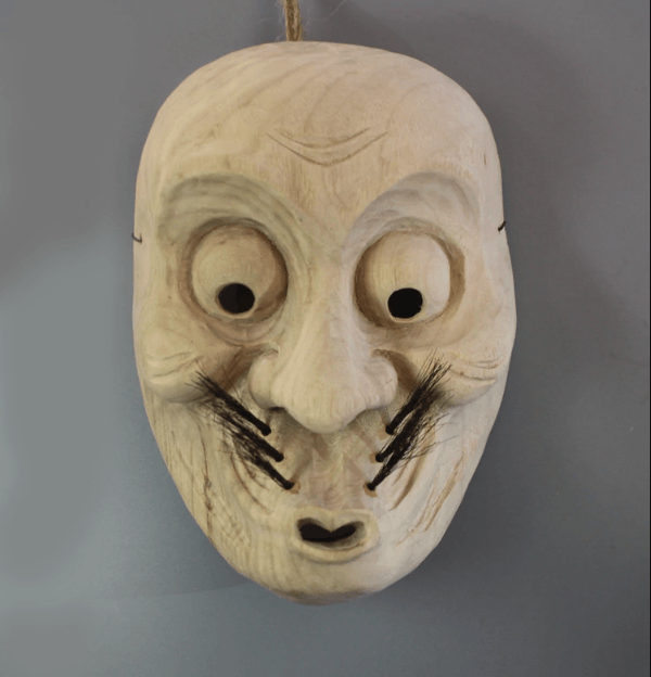 Kumosaku wall hanging wooden mask