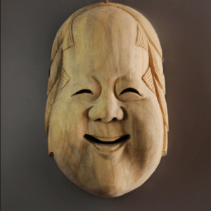 Okame Wooden Decorative Mask