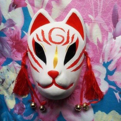 Hand Painted Kitsune Mask [Best Price] – Kabuki Masks