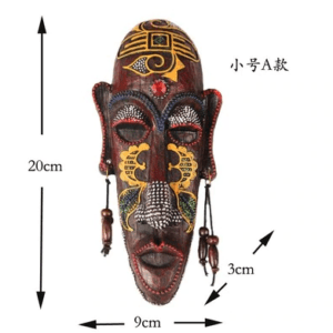 African Mask Resin Wall Carving Art