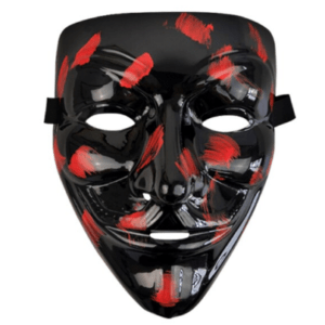 Black-Red Guy Fawkes Mask