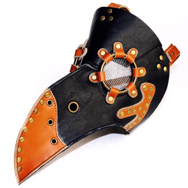 black and brown plague mask